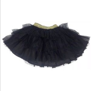 Old Navy Girls Black Tutu Skirt Gold Elastic Band